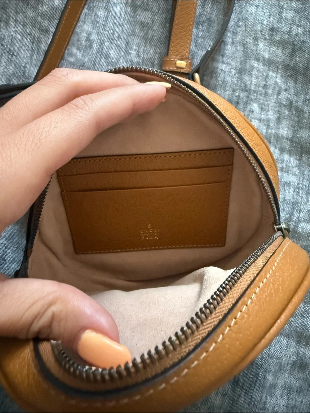 Gucci Brown/Tan Mickey Canvas Round Crossbody Bag